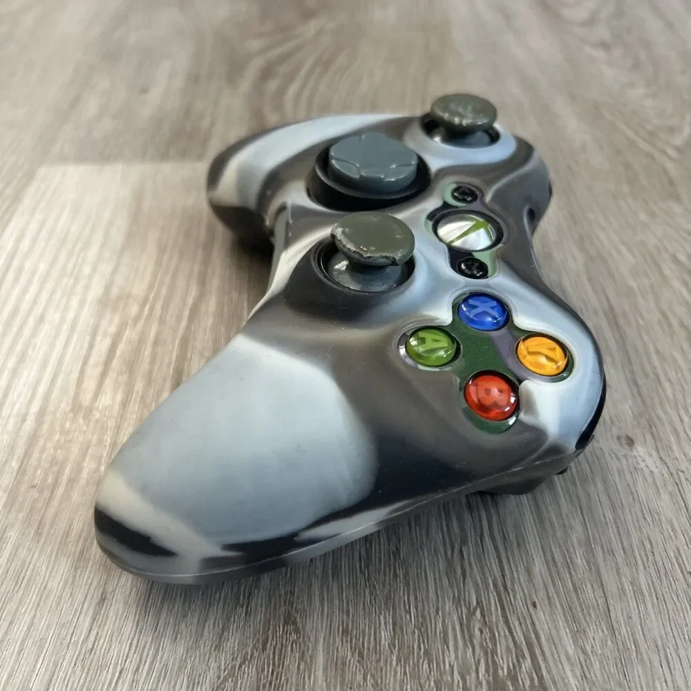 Microsoft Xbox 360 Wireless Controller Black Tested Works NO Battery Cover READ